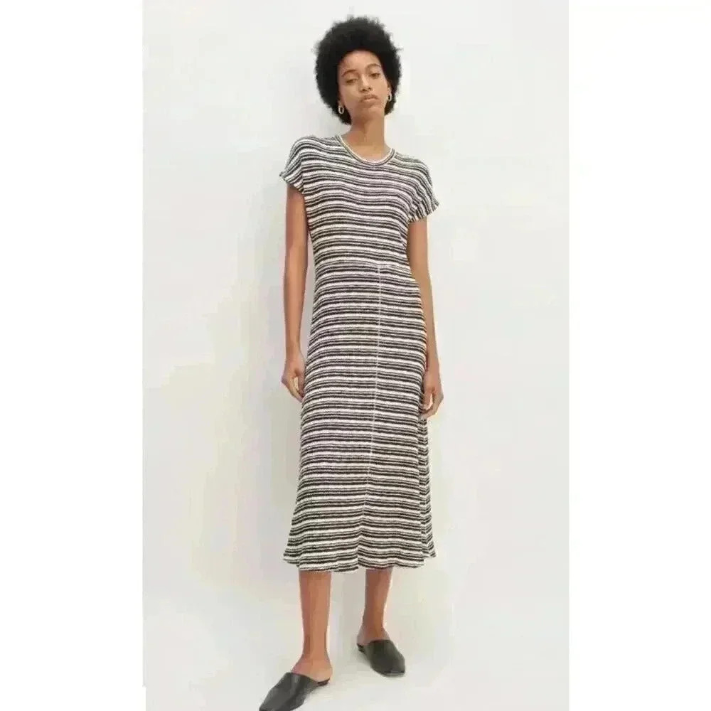 NWT Everlane The Rib Knit Cap Sleeve Midi Dress - size XXS